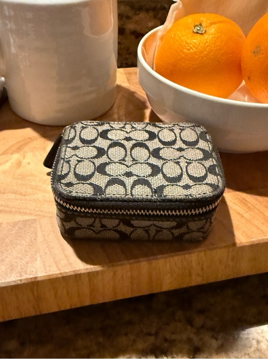 Coach Accessories - Coach khaki and brown signature C triple bottle pill case.